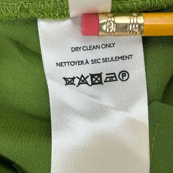 Anthropologie Deandra Green Tuxedo Satin Joggers 4 Ankle Zip Viscose High Rise - Picture 10 of 16